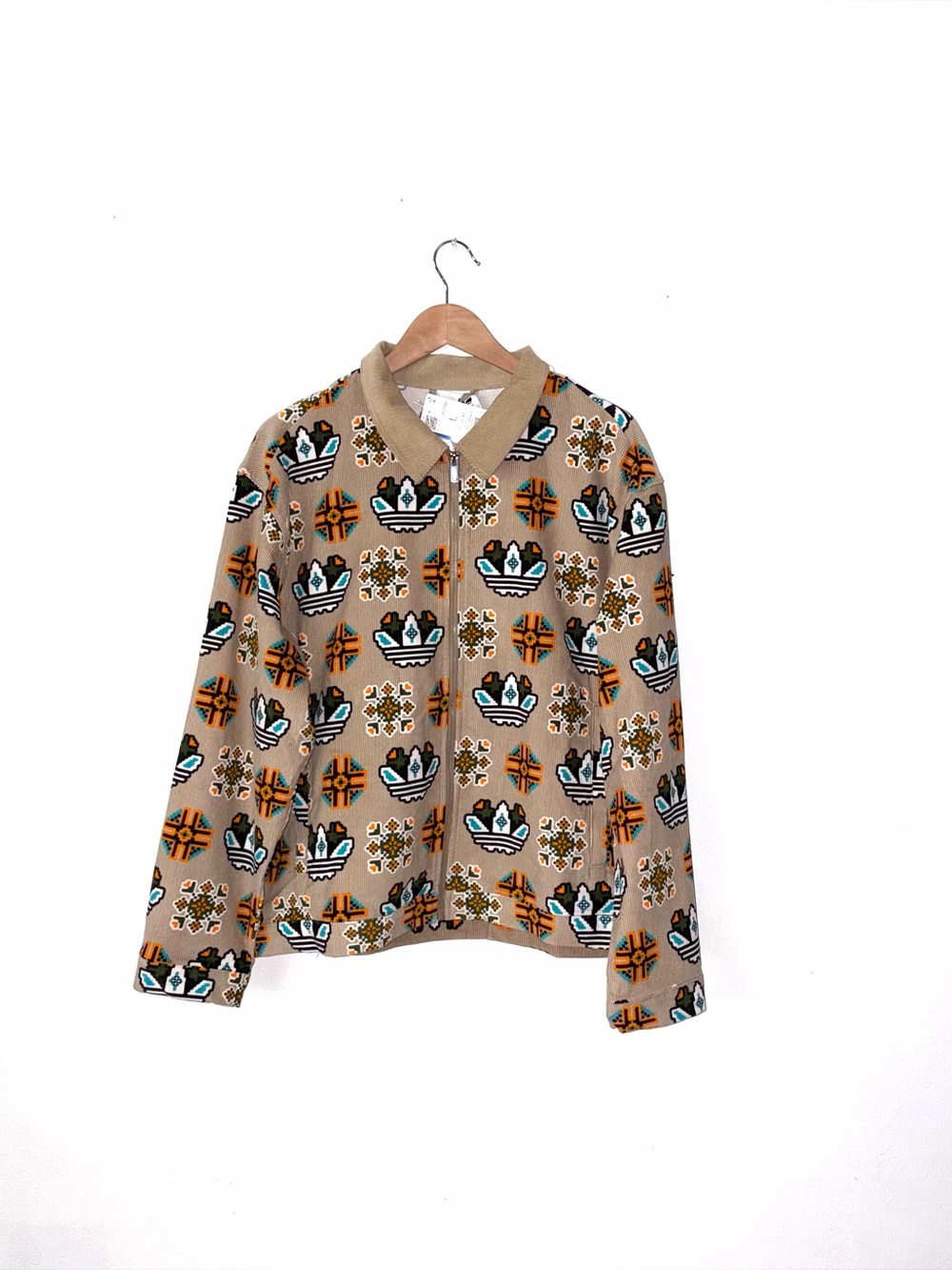 Adidas Monogram Allover Print Loose Coach Jacket